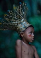 7P8A2077 Young Boy Tribe Cocoma Rio Momon Amazonas Peru
