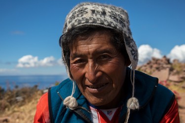 7P8A8256 Tribe Quechua Isla Taquile Lago Titicaca Peru